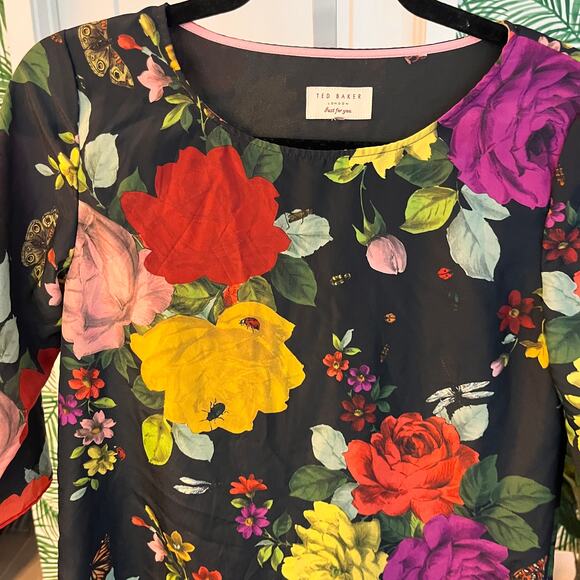 Ted Baker London Just For you Women's Floral Mini Shift Dress Medium - Picture 3 of 8